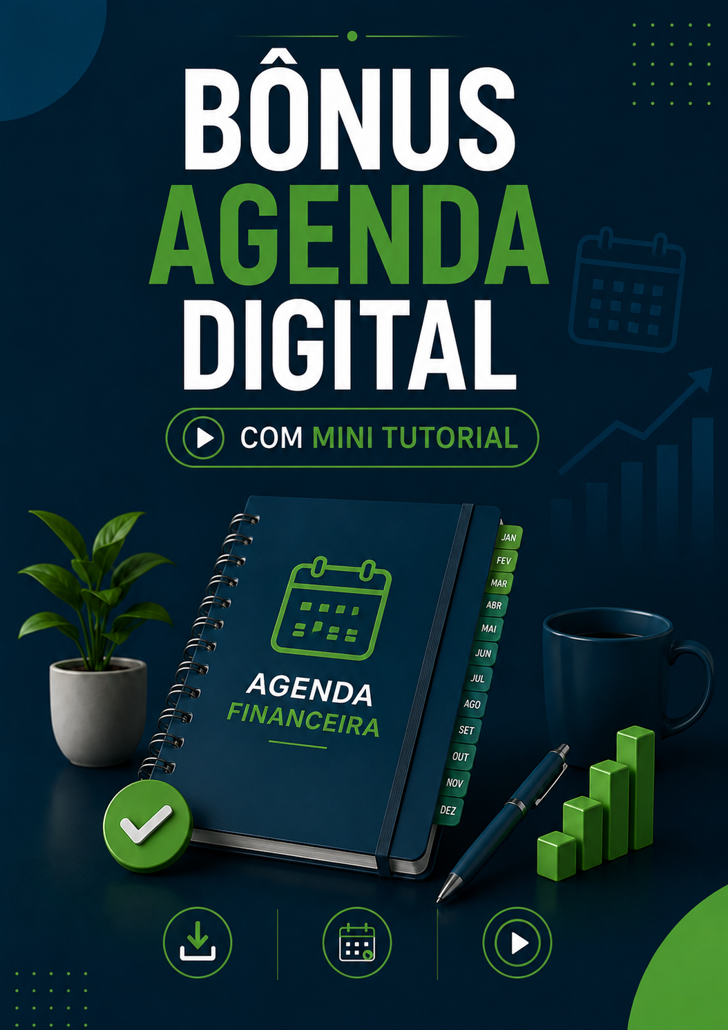 Mockup da Agenda Digital Financeira aberta no celular e no computador
